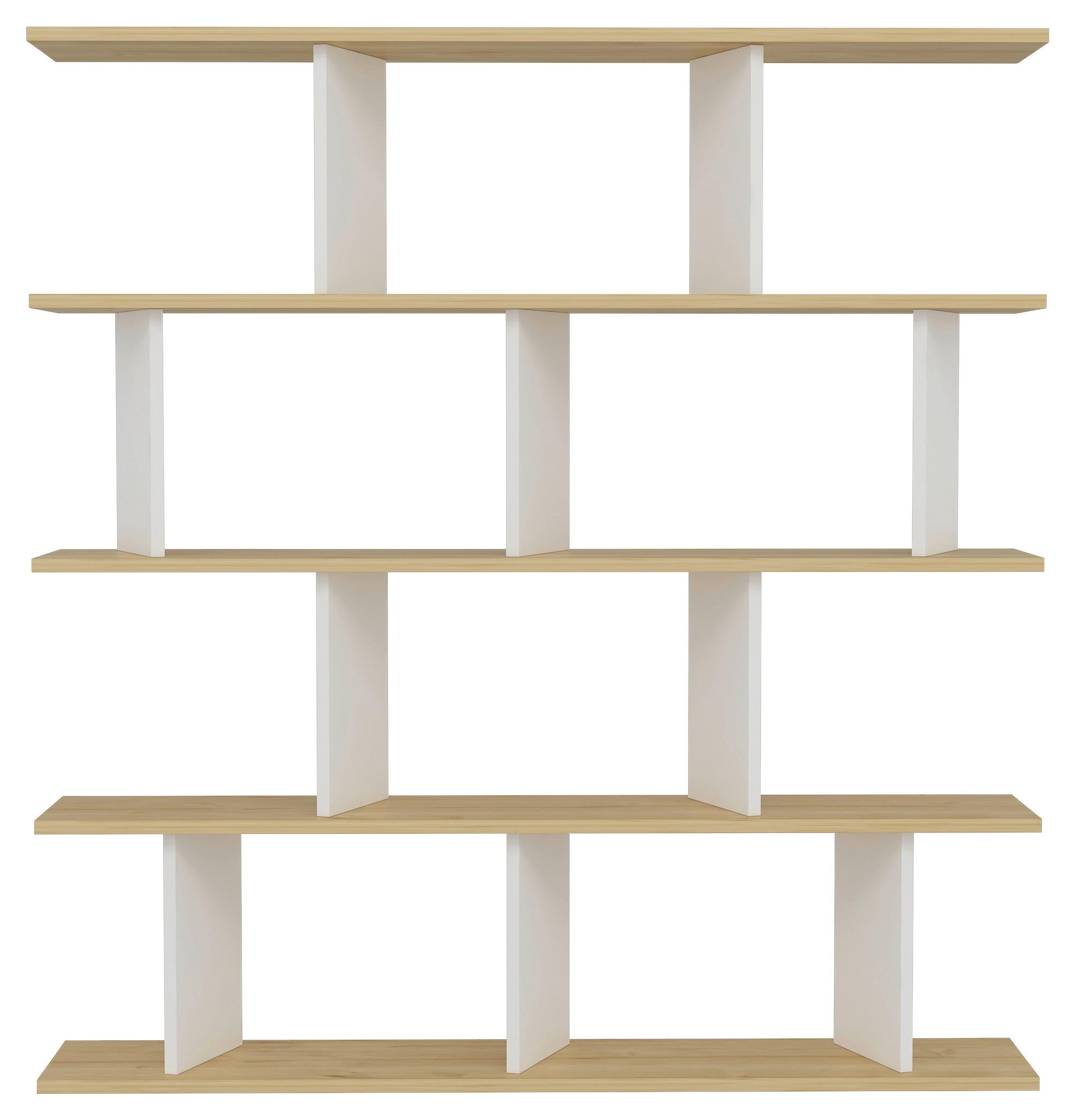 Standregal Jorin ca. 130x137 cm Eiche/Weiß - Eichefarben/Dunkelgrau, Design, Holzwerkstoff (130/137/25cm) - Livetastic