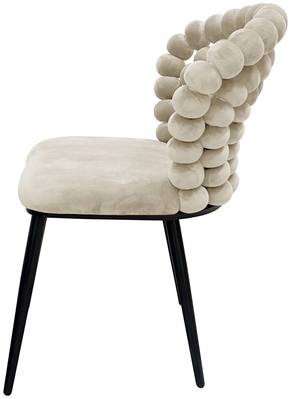 Stuhl Lia Beige - Beige/Schwarz, LIFESTYLE, Holz/Textil (55/85/62cm) - Mömax