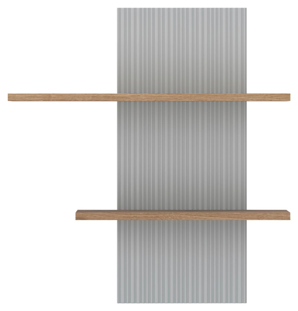 Panou de perete MANILLA - gri deschis/culoare lemn stejar, Modern, material pe bază de lemn (83,5/90/21,9cm) - Modern Living