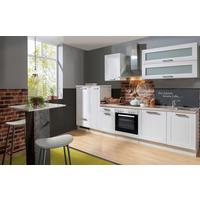 Küchenblock White-Premium Weiß B: ca. 310 cm - Silberfarben/Weiß, KONVENTIONELL, Holzwerkstoff/Kunststoff (310cm) - Menke