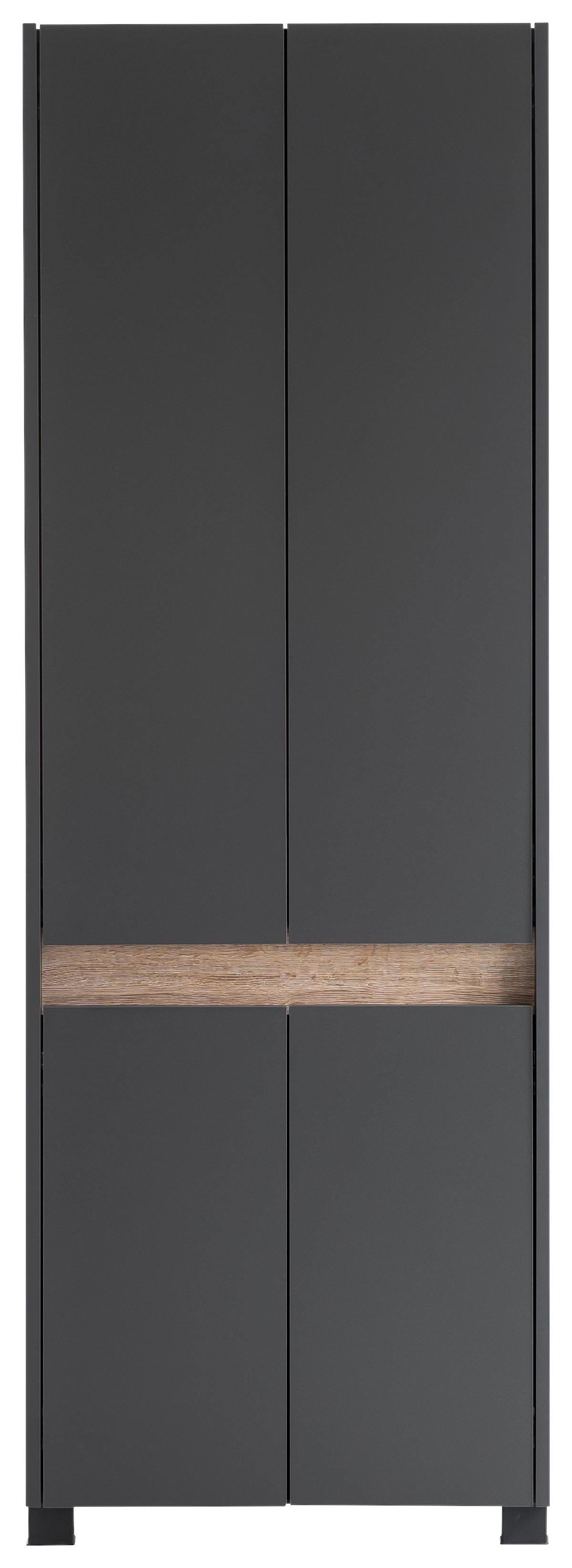 Schuhschrank Cosmo ca.56,9x164,5x33cm Anthrazit - Anthrazit/Schwarz, Design, Holzwerkstoff/Kunststoff (56,9/164,5/33cm) - MID.YOU