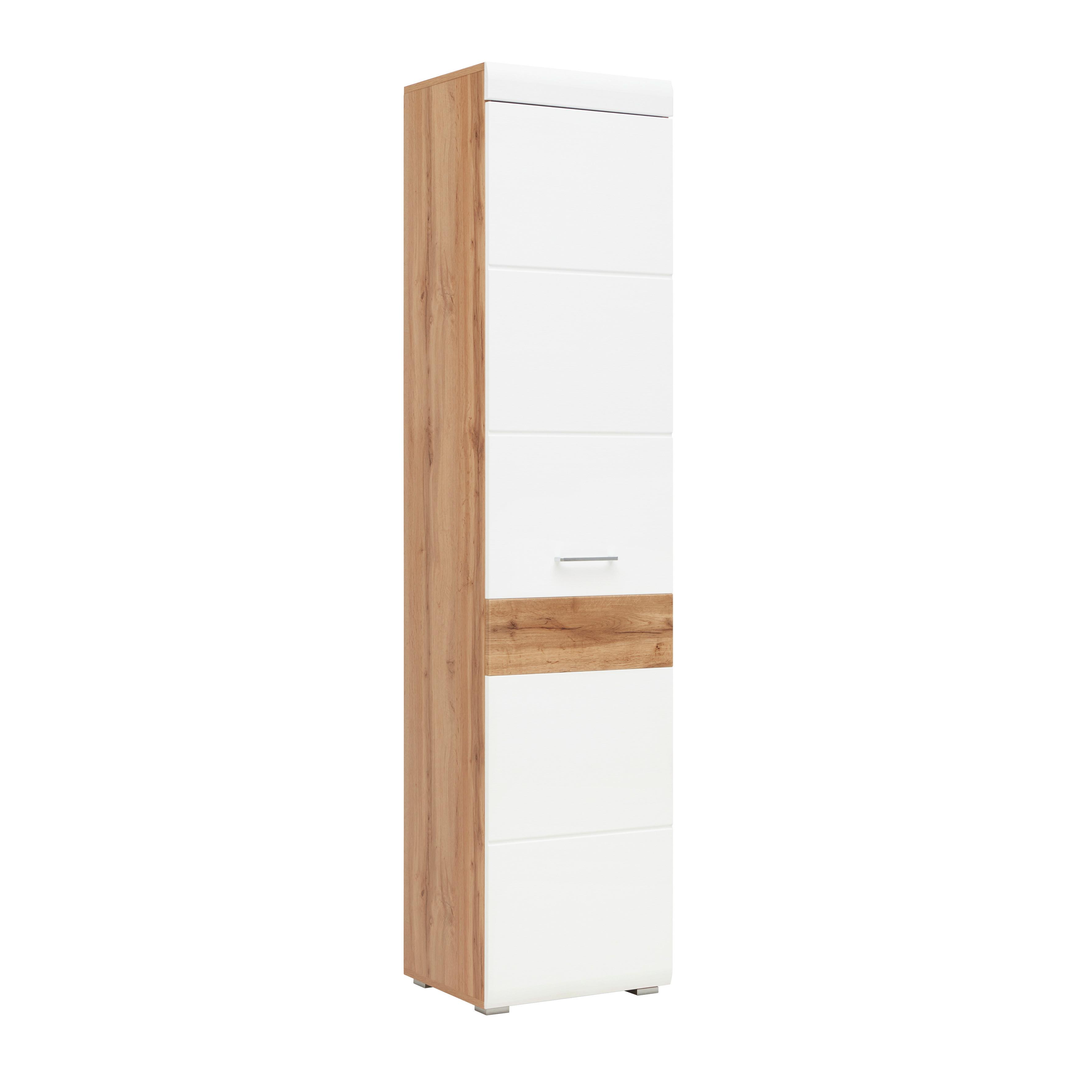 Garderobenschrank in Weiss/Eichefarben - Weiss/Eichefarben, Konventionell, Holzwerkstoff (46/200/40cm) - Mömax