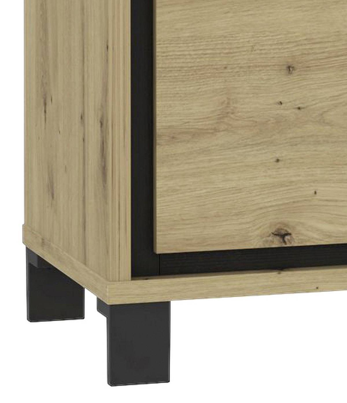 Unterschrank "Trondheim" , Schwarz, Eiche - Eichefarben/Schwarz, Basics, Holzwerkstoff/Kunststoff (158,4/58,9/41,5cm) - Livetastic
