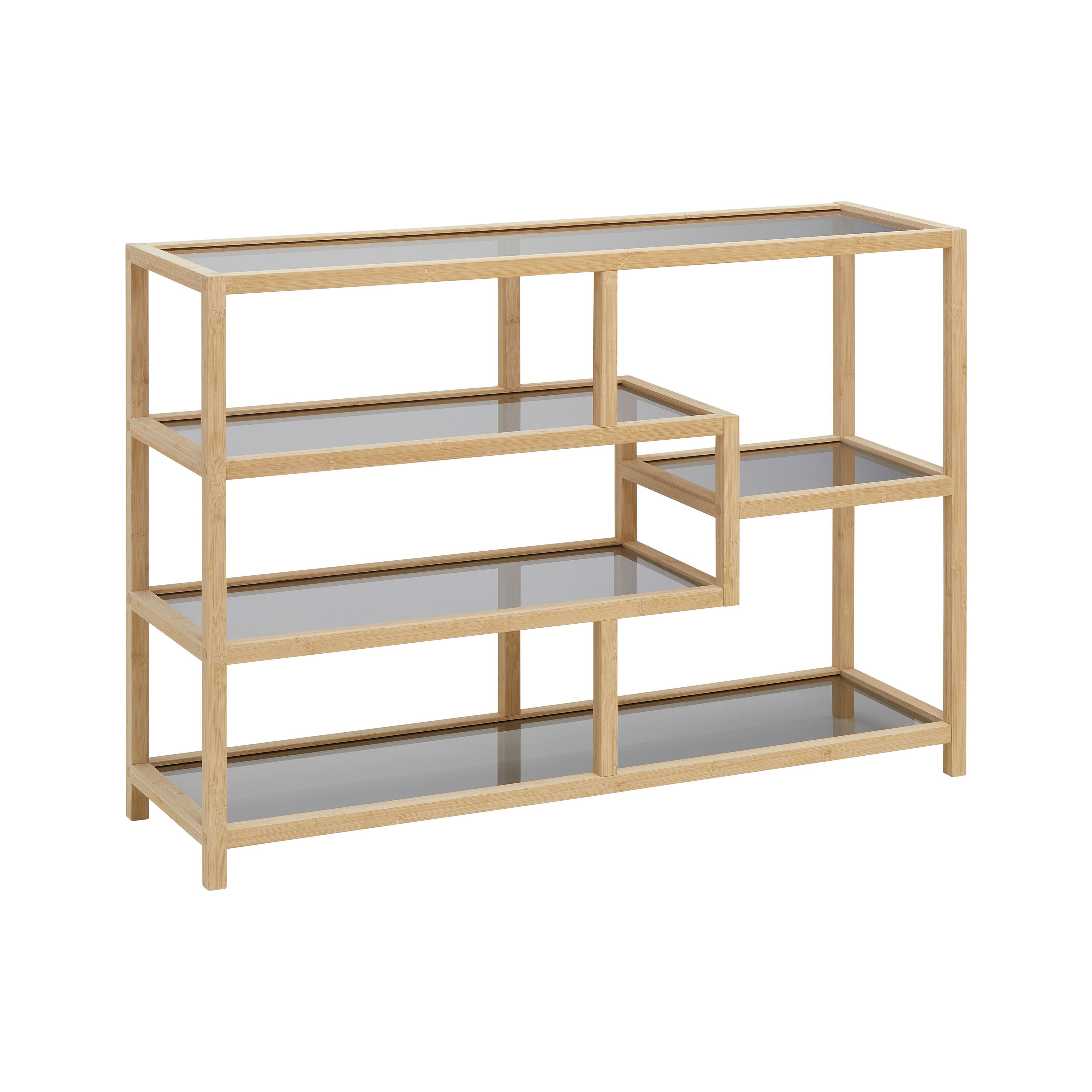 HYLLA BOSTON - naturfärgad, Modern, glas/naturmaterial (114/79/34cm) - Mömax