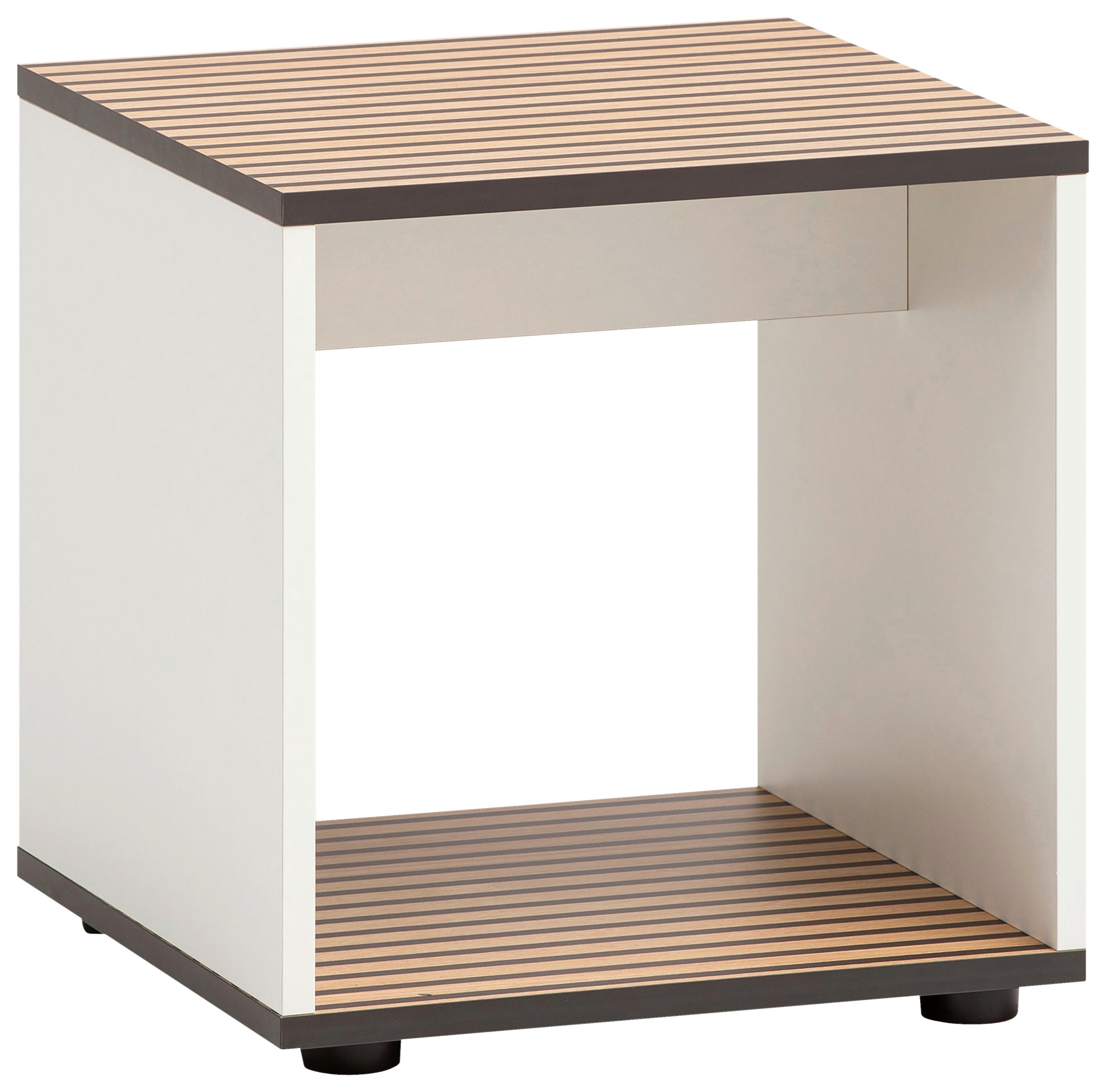 Kopalniški Tabure Katta, Bela, Barva Hrasta - barve hrasta/bela, Moderno, leseni material (40/42/40cm) - Stylife