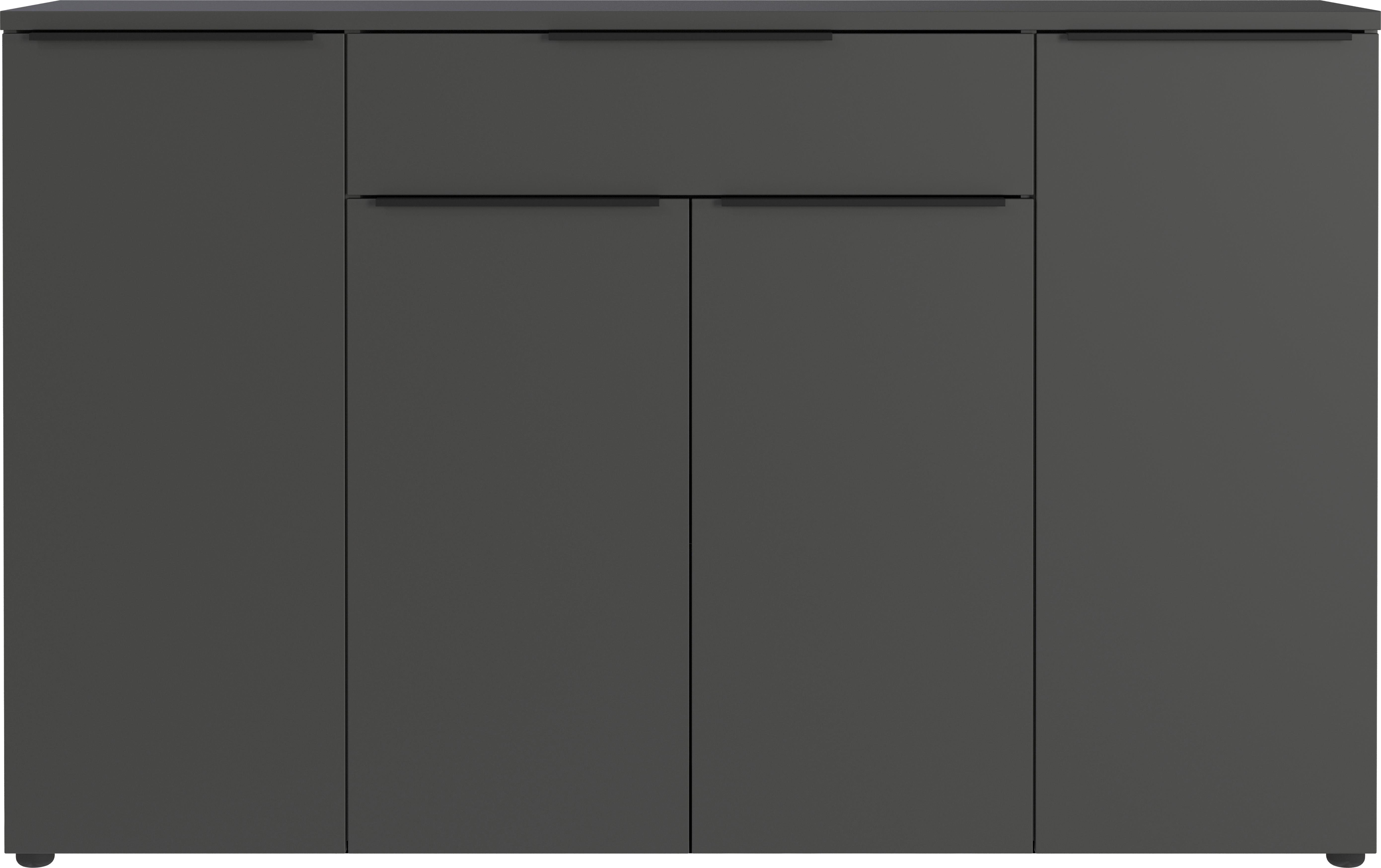 Sideboard Ribera in Graphitfarben - Graphitfarben/Schwarz, MODERN, Holzwerkstoff/Kunststoff (160/101/40cm) - Premium Living