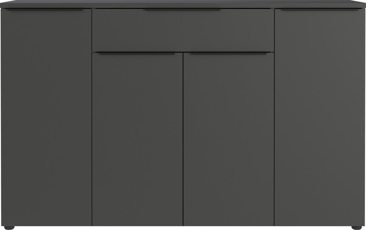 Sideboard Ribera in Graphitfarben - Graphitfarben/Schwarz, MODERN, Holzwerkstoff/Kunststoff (160/101/40cm) - Premium Living