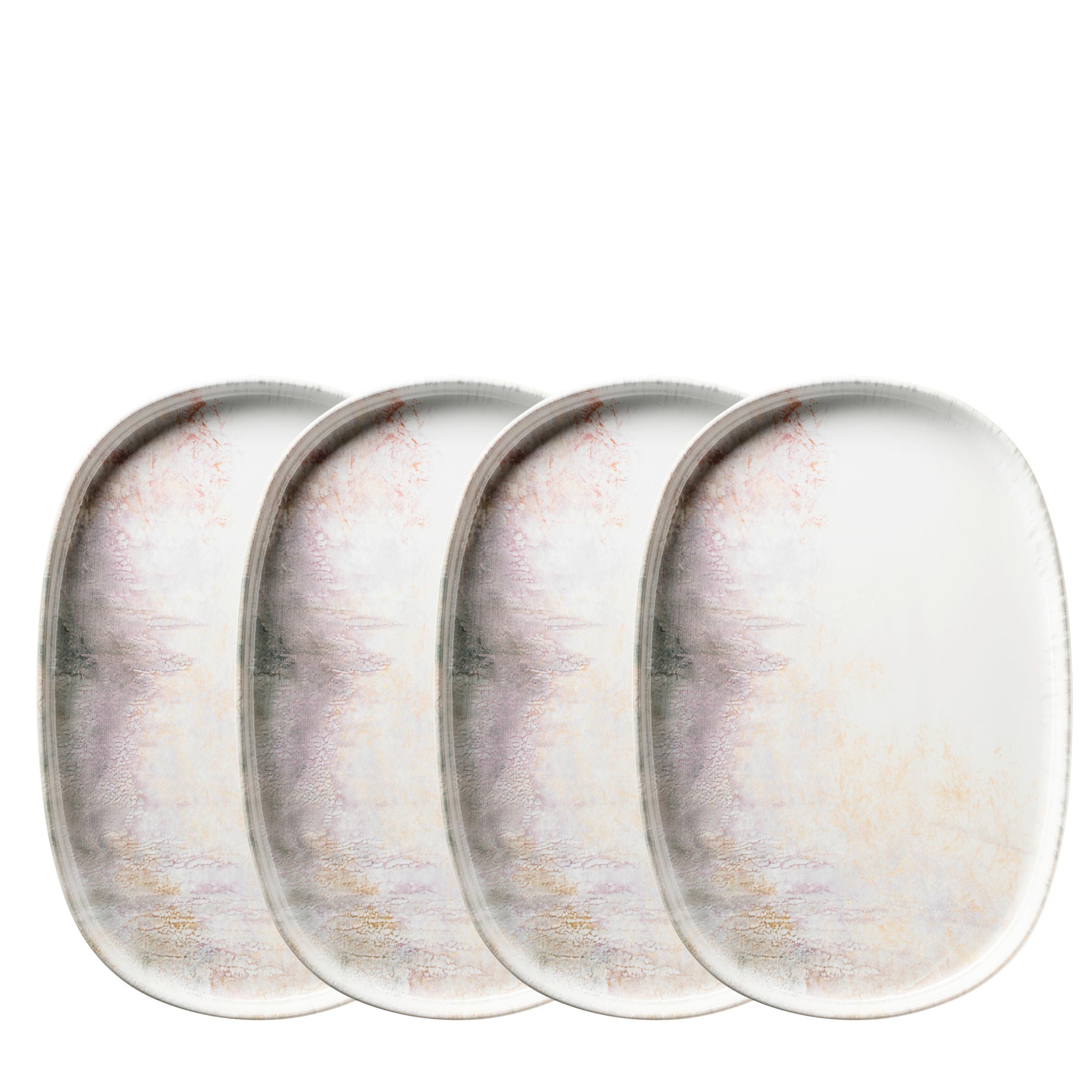 Servierplatten-Set 935637 - Weiss/Lila, Basics, Keramik (32/2,8/22cm) - Mäser
