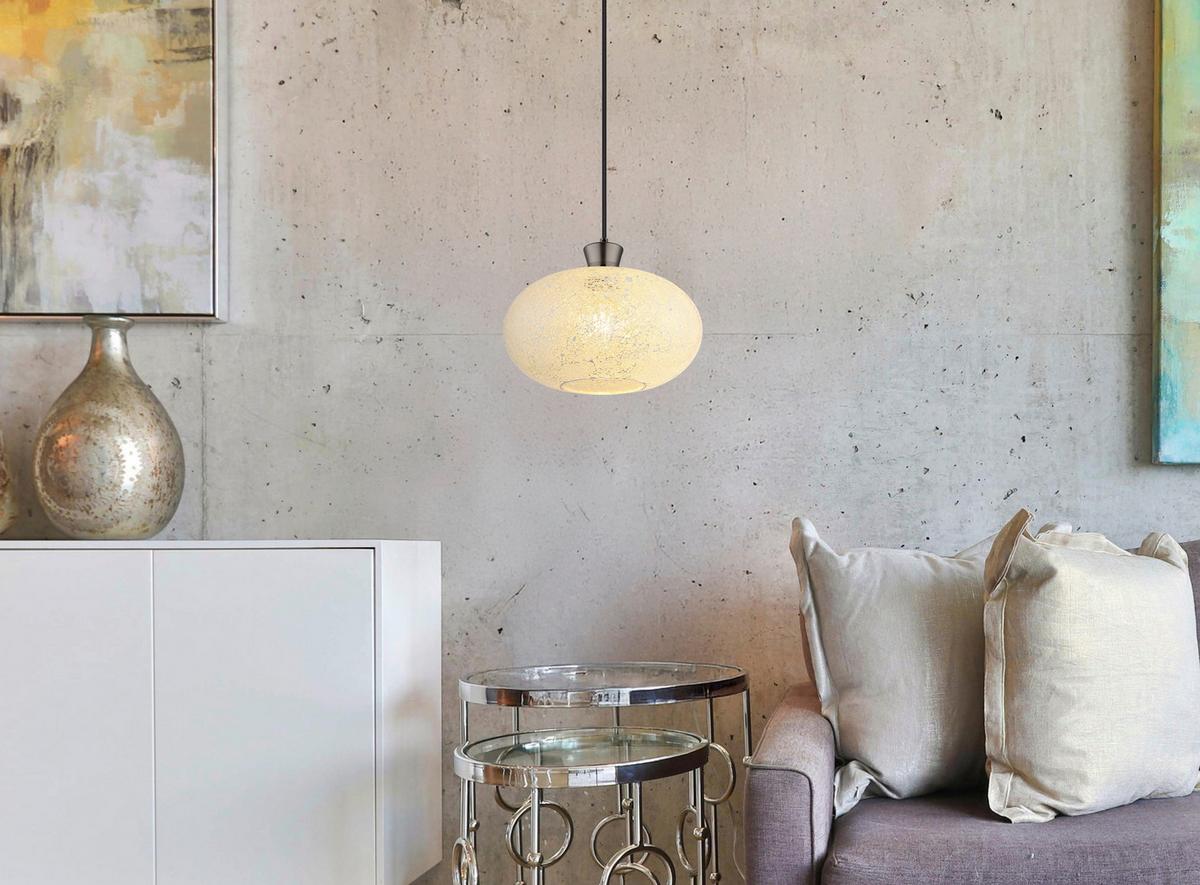 Viseća Svjetiljka Brokana - crni krom/prozirno, Design, staklo/metal (30/120cm) - Globo