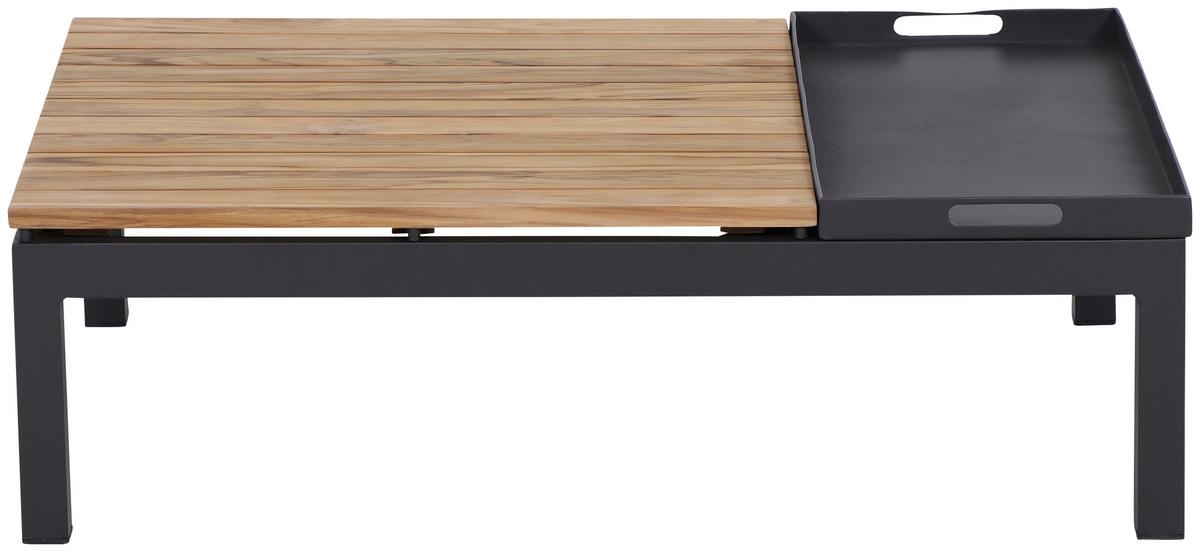LOUNGETISCH M04118 - Anthrazit/Teakfarben, MODERN, Holz/Metall (102/70/27,5cm) - Siena Garden