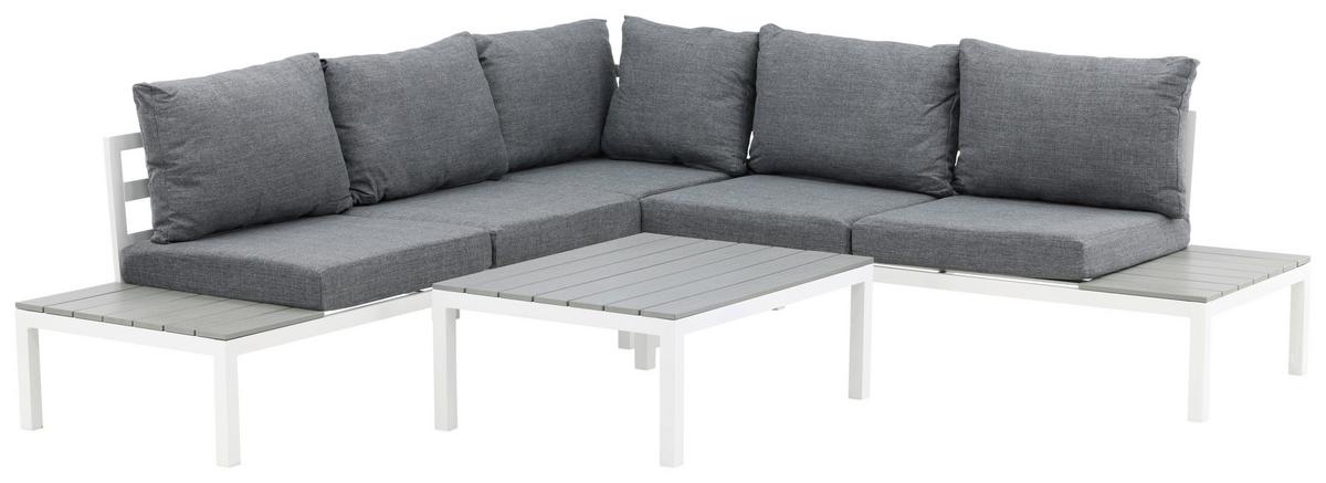 Loungegarnitur Odense ca. 133x167 cm Weiß - Weiß, KONVENTIONELL, Metall (133/167cm) - Gardenson