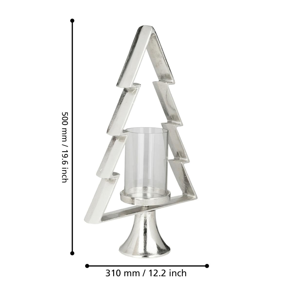 Kerzenhalter Mukayle Klar/Chromfarben - Klar/Chromfarben, LIFESTYLE, Glas/Metall (31/11.5/50cm)