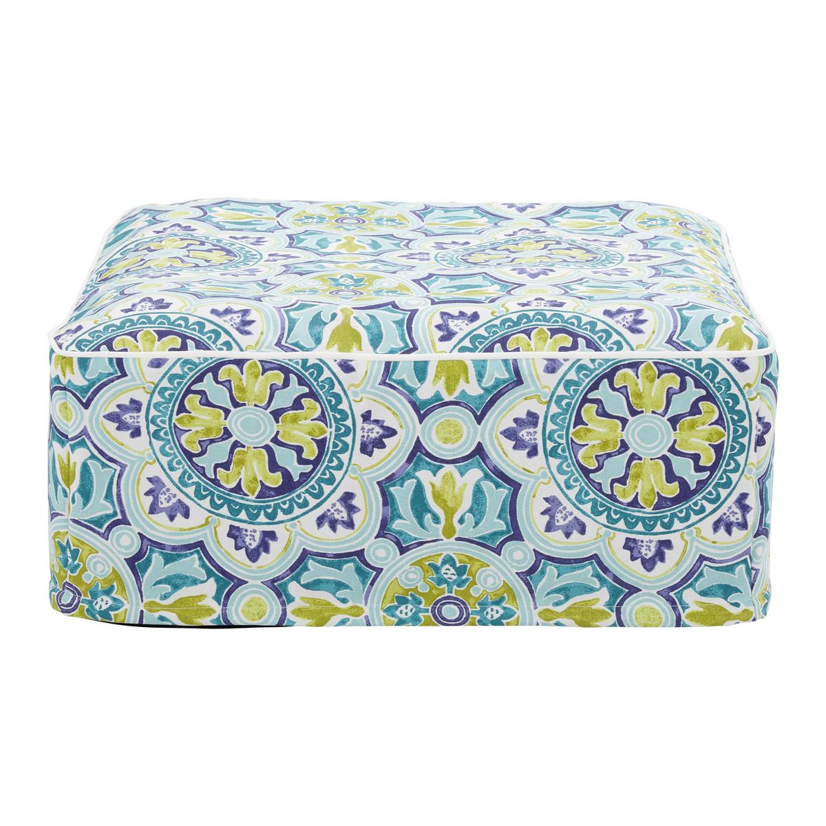 Pouf Cassy Blau ca. 60x23 cm - Blau/Multicolor, MODERN, Textil (60/23/60cm) - Bessagi Garden