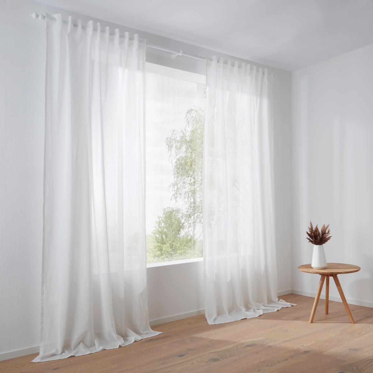 Fertigvorhang Bio-Luise 2 Stk. in Weiss ca. 140x255-267cm - Weiss, Natur, Textil (140/267cm) - ecoTree