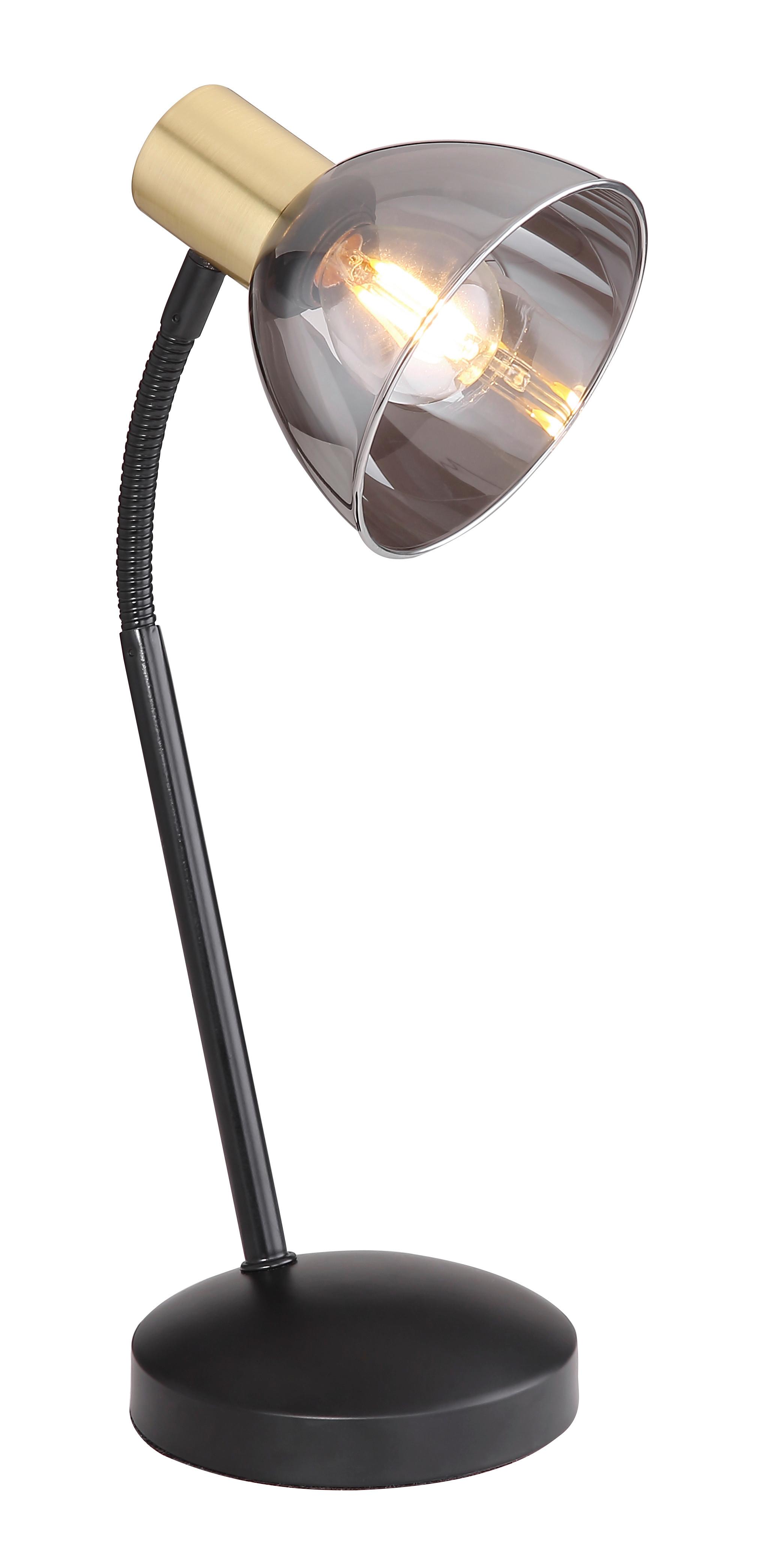 TISCHLEUCHTE 54305T - Schwarz/Bronzefarben, Design, Glas/Metall (18,5/18,5/41cm) - Globo