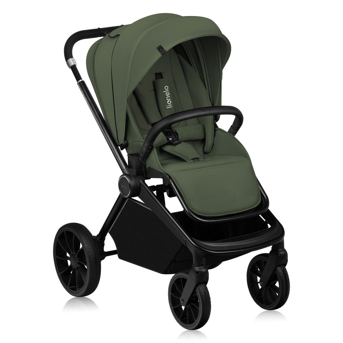 WÓZEK DZIECIĘCY - ZESTAW MIKA PLUS 2IN1 - oliwkowa zieleń, Basics (62/62/40cm) - Lionelo