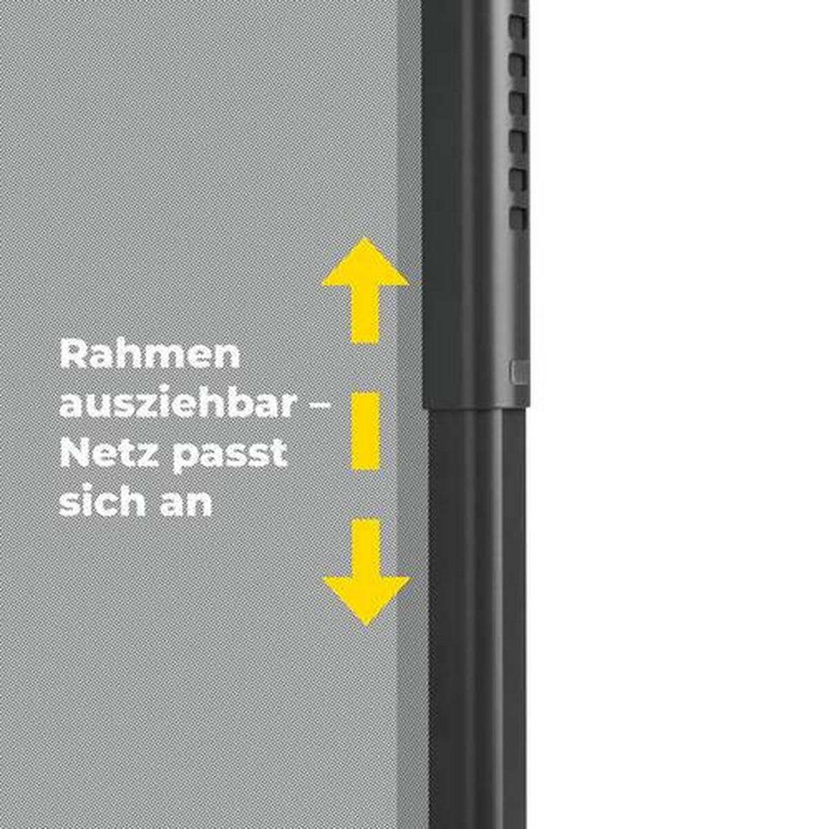 Insektenschutzgitter Teleskop Anthrazit ca. 140x120cm - Anthrazit, Kunststoff/Textil (140/120cm) - Mömax