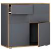 Komoda Salia B100, Antracit, Barva Hrasta - črna/medeni hrast, Design, umetna masa/leseni material (100/74/33cm) - MID.YOU