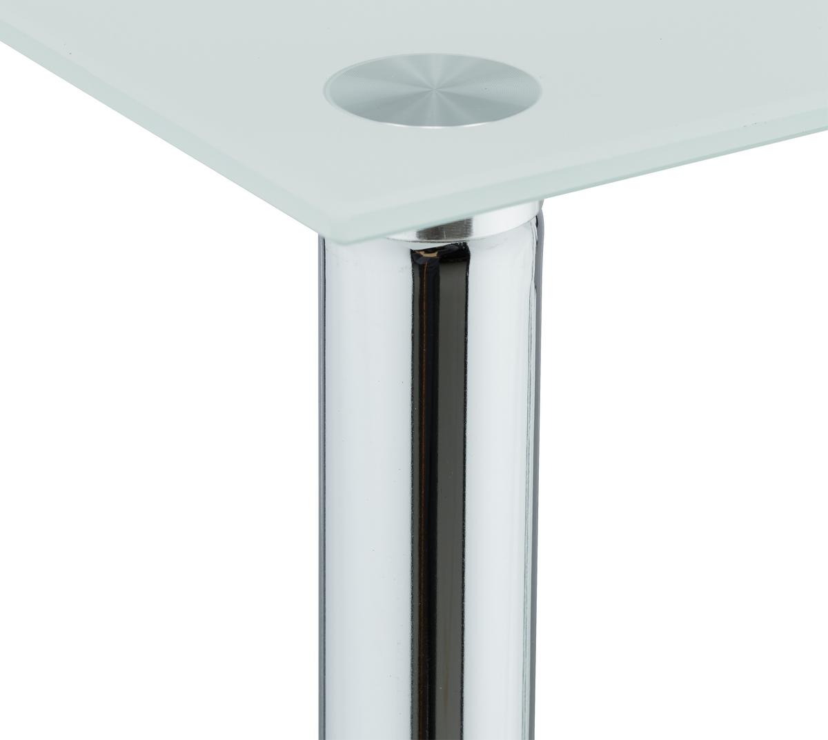 Regal Weiss - Chromfarben/Weiss, Modern, Glas/Metall (40/72/30cm) - Mömax