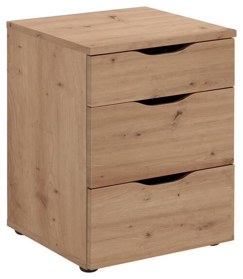 Nachtkästchen in Eiche Artisan - Schwarz/Eiche Artisan, KONVENTIONELL, Holzwerkstoff (^40/55/39cm) - Mömax