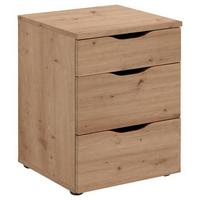 Nachtkästchen in Eiche Artisan - Schwarz/Eiche Artisan, KONVENTIONELL, Holzwerkstoff (^40/55/39cm) - Mömax