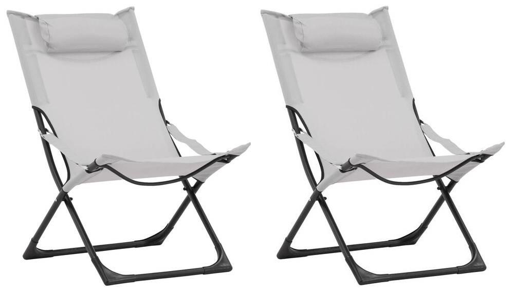 STRANDSTUHL SEVILLE - Schwarz/Grau, KONVENTIONELL, Textil/Metall (63/89/84cm) - Gardenson