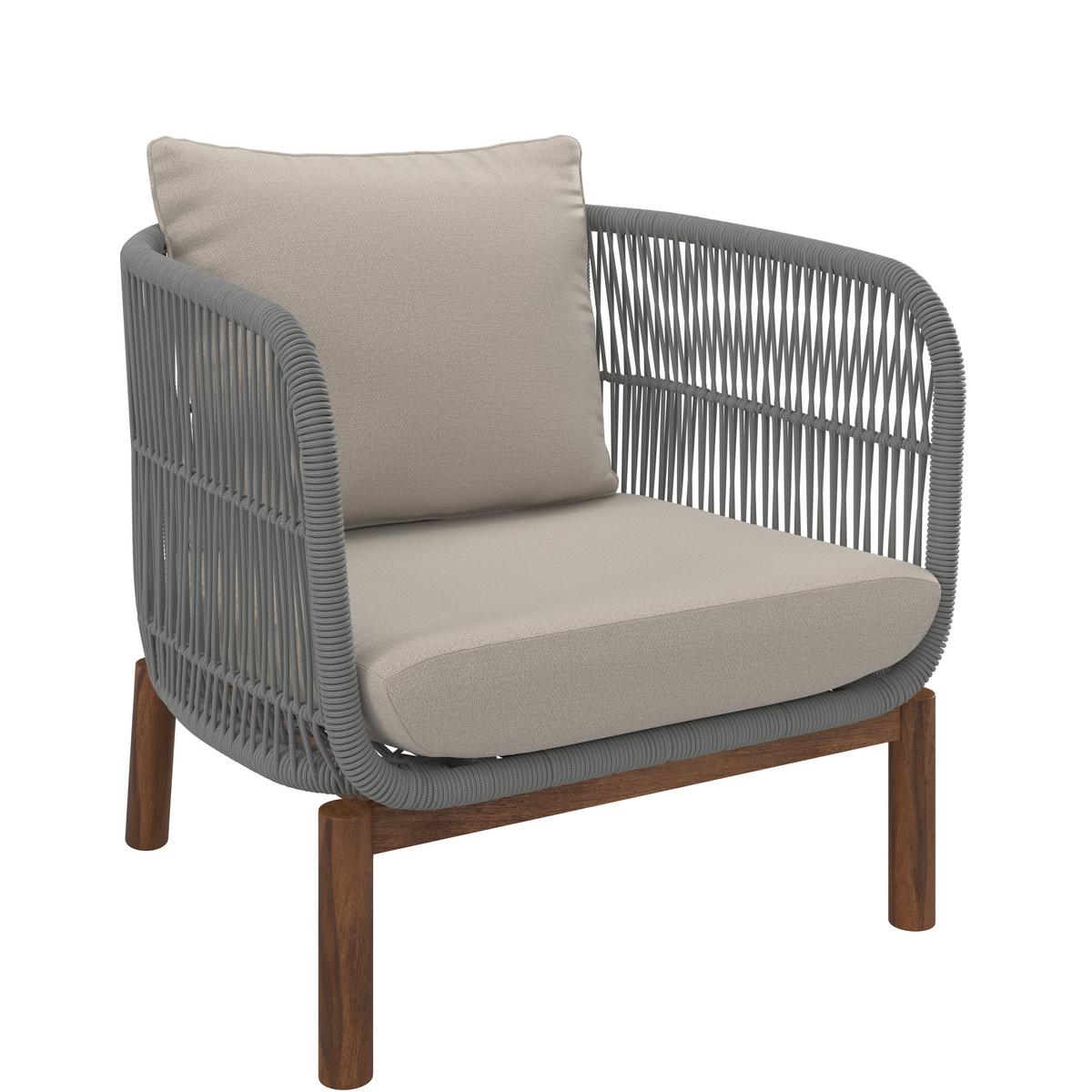 LOUNGEGARNITUR MALENE - Creme/Naturfarben, Modern, Holz/Textil (168/70,5/80cm) - Bessagi Garden