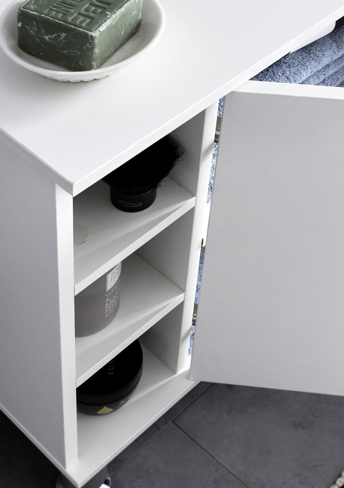 Omarica Za Pod Umivalnik Wl5.752 - bela/barve aluminija, Basics, leseni material (60/64/32cm) - MID.YOU