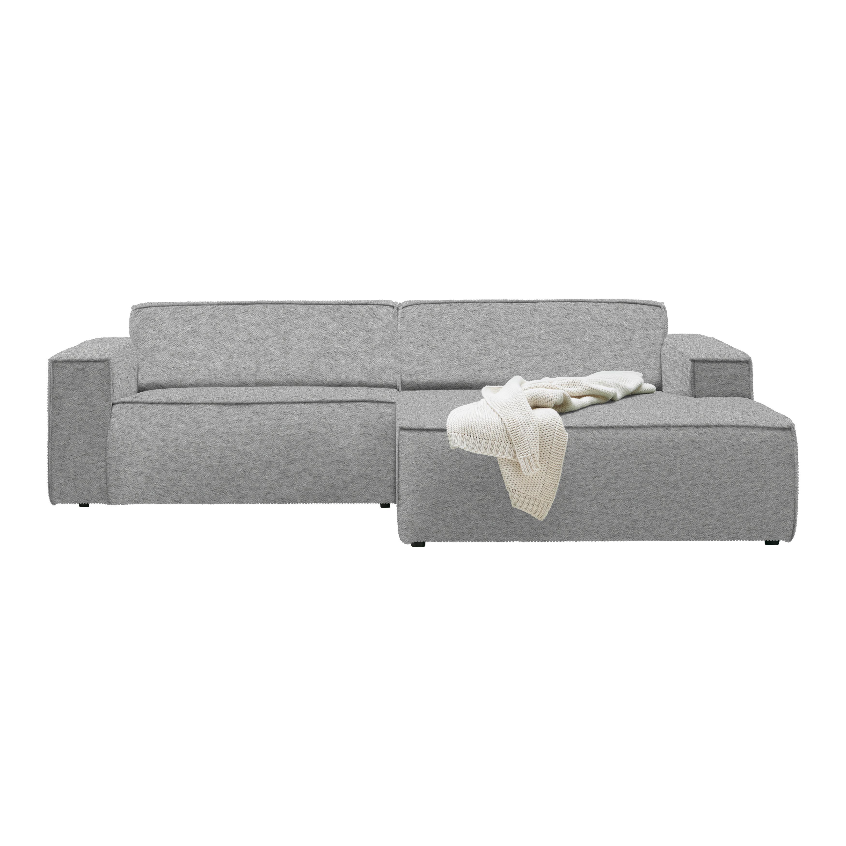 Wohnlandschaft Loft Silberfarben - Silberfarben/Schwarz, MODERN, Kunststoff/Textil (265/75/172cm) - Mömax