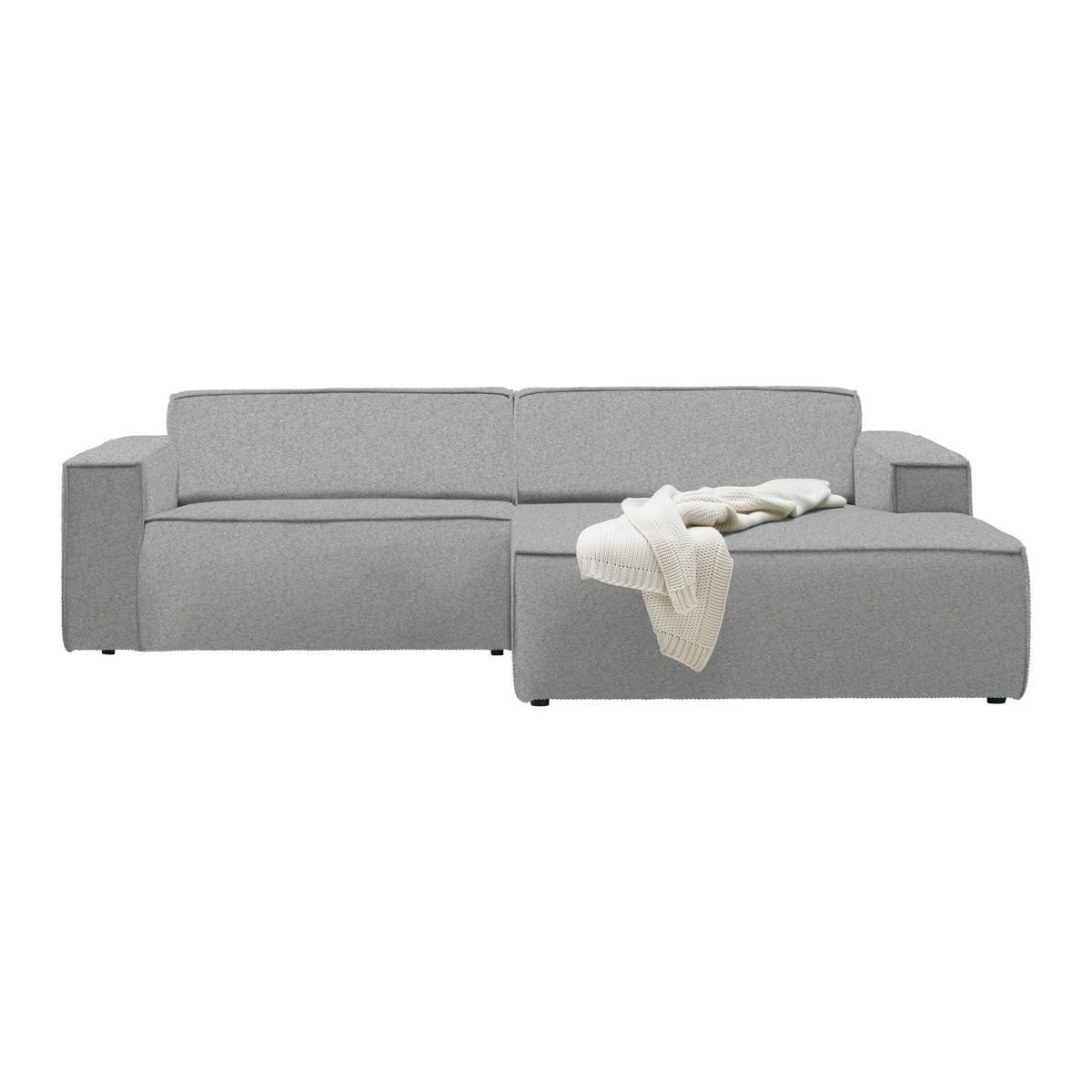 Wohnlandschaft Loft Silberfarben - Silberfarben/Schwarz, MODERN, Kunststoff/Textil (265/75/172cm) - Mömax