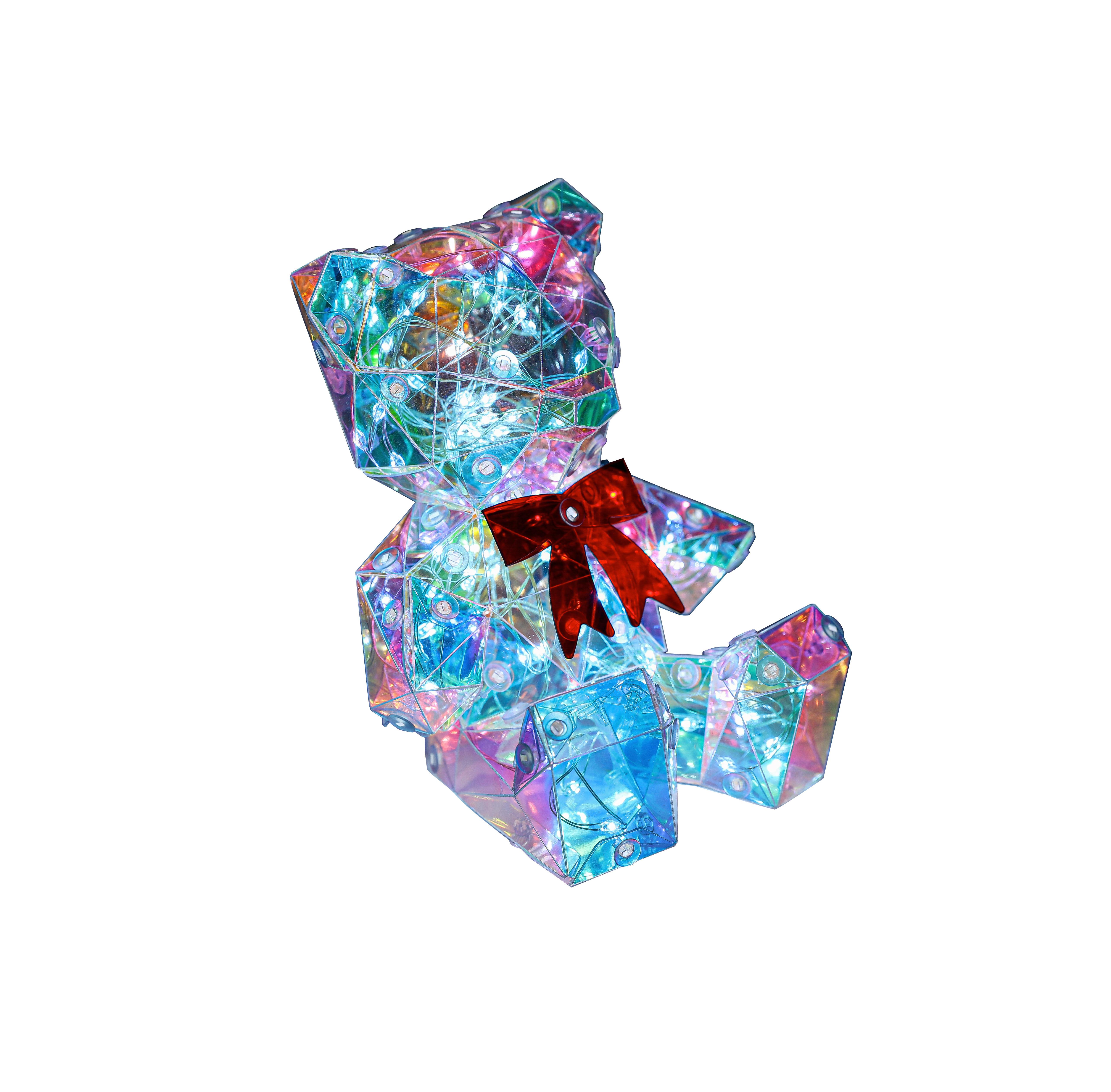 Lampă LED decorativă Giga - sidefiu/roșu, Modern, plastic (11/11,5/13,5cm) - Mömax