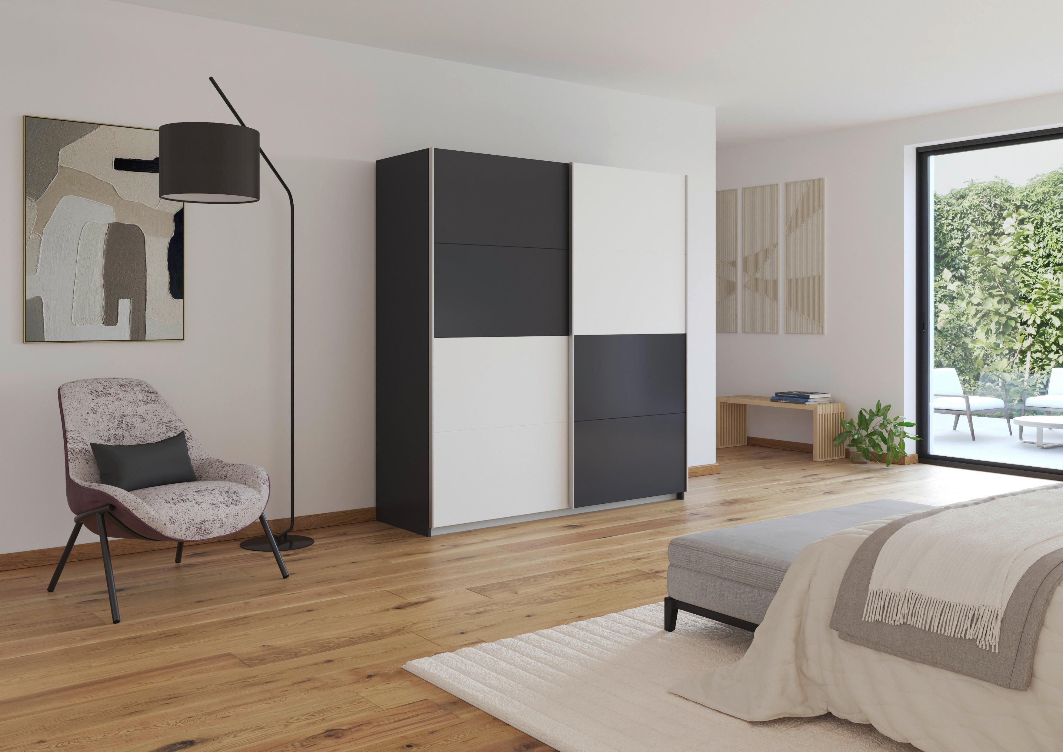 Ormar S Kliznim Vratima Subito - bijela/boje grafita, Moderno, drvni materijal/metal (181/197/61cm) - Modern Living
