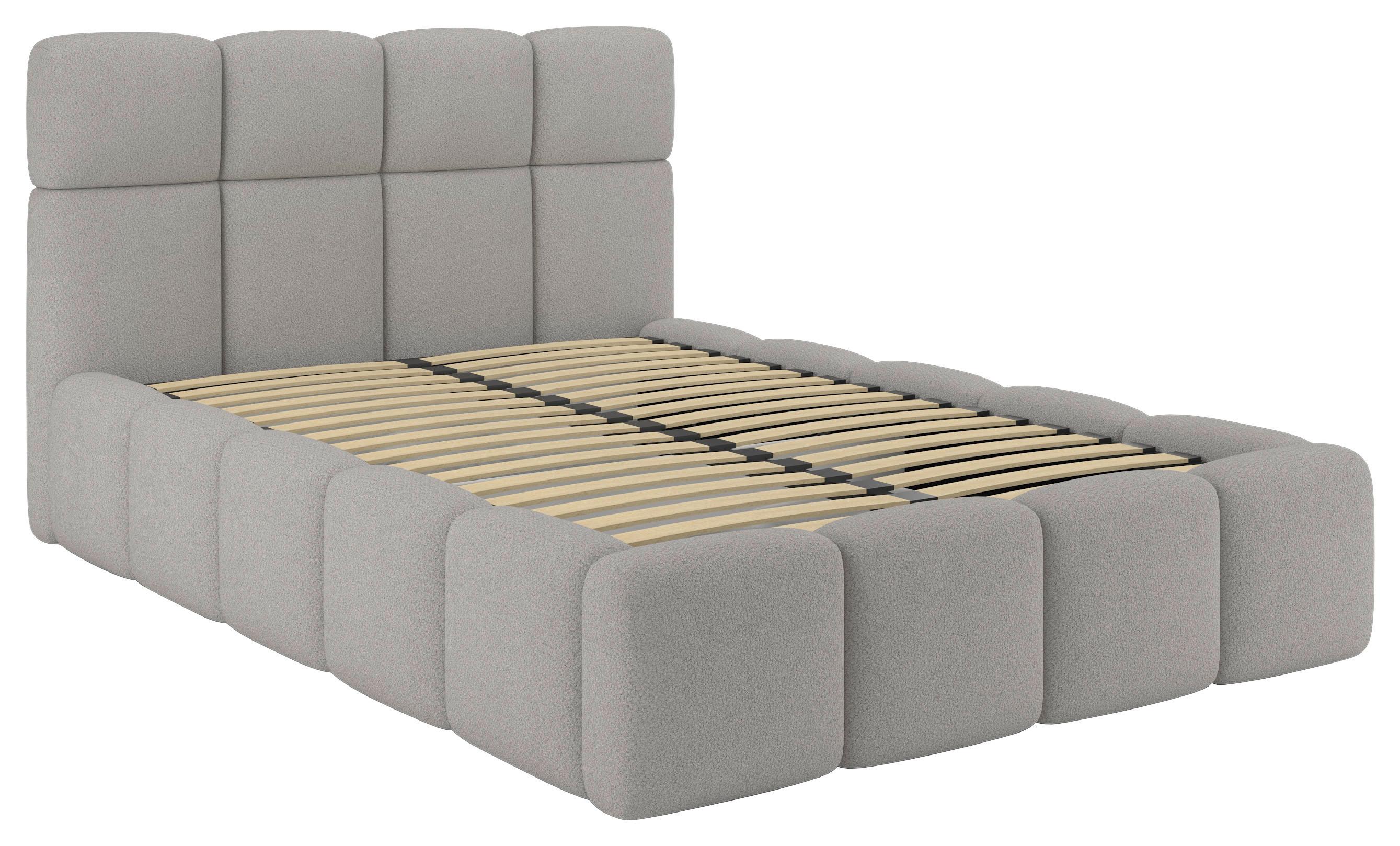 Tapecirani Krevet Cloudy - boje šampanjca, Trend, drvni materijal/metal (140/200cm) - Modern Living