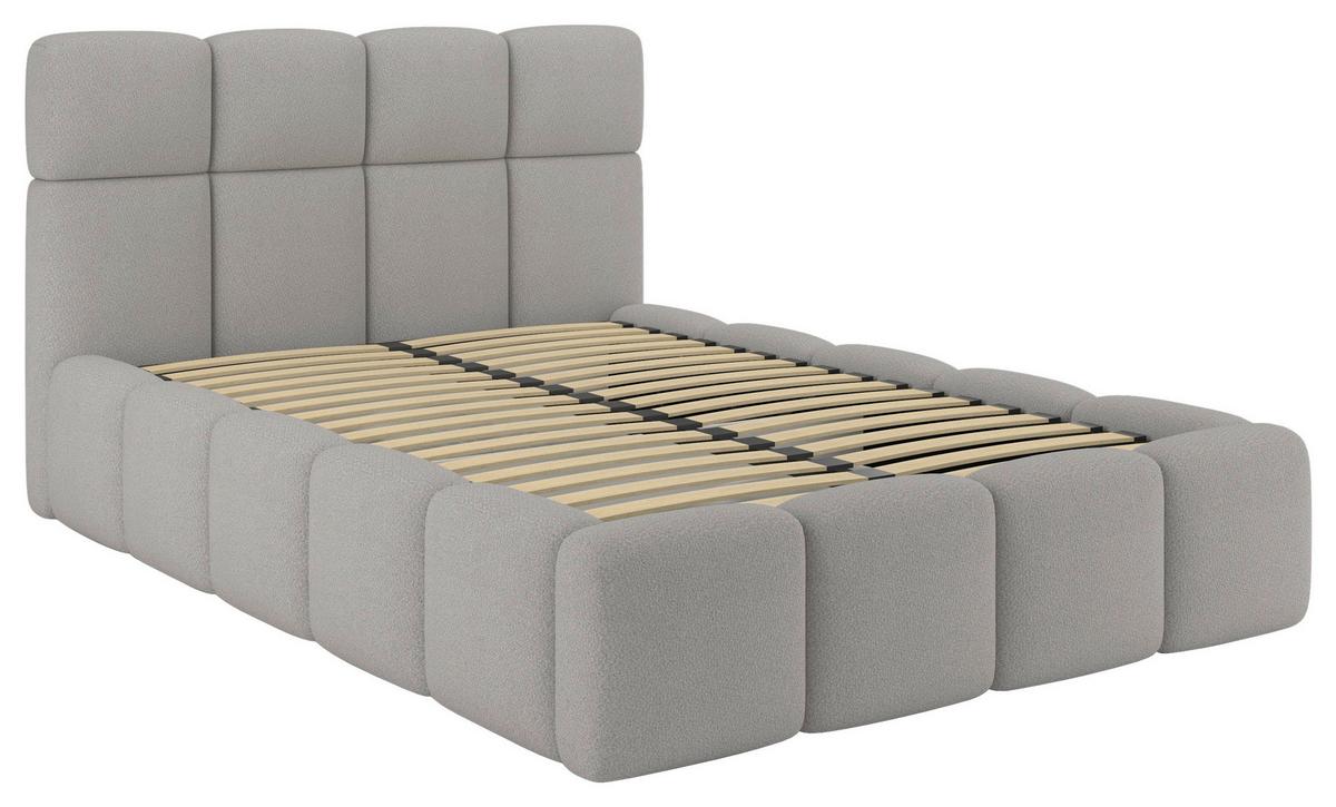 Tapecirani Krevet Cloudy - boje šampanjca, Trend, drvni materijal/metal (140/200cm) - Modern Living