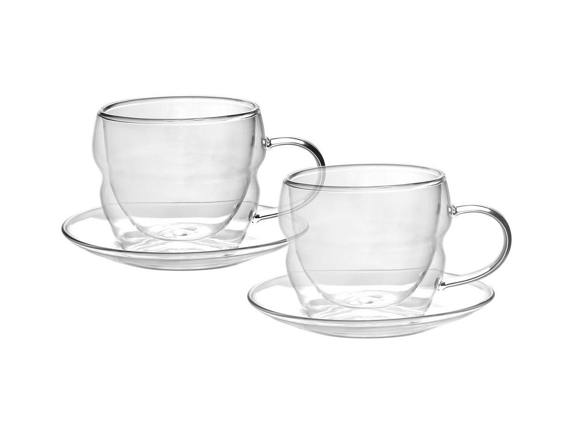 Espressotasse mit Untertasse Coffee Fusion ca. 80ml, 2 Stk. - Klar, MODERN, Glas (80ml) - Premium Living