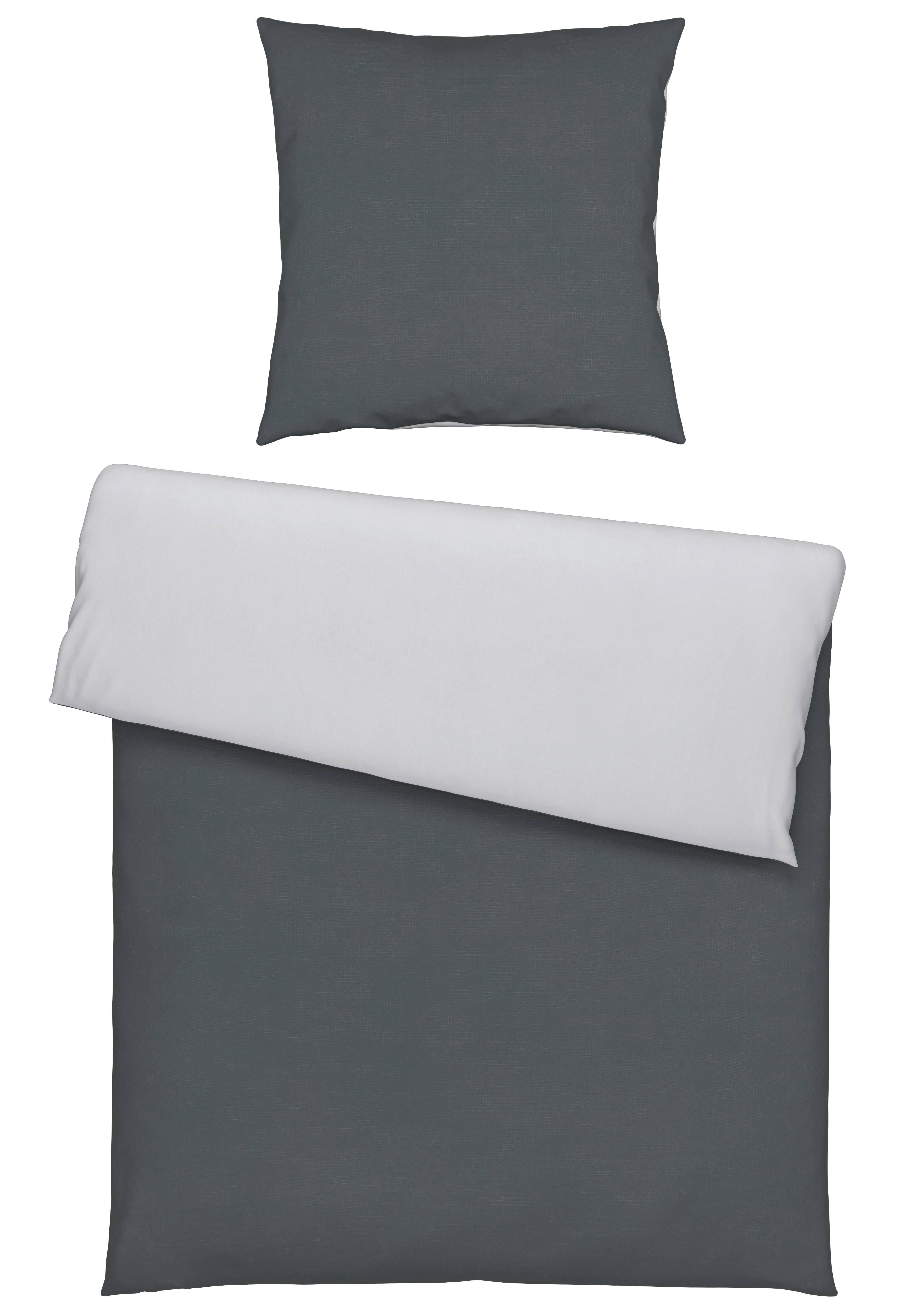 Bettwäsche Annika ca. 135x200cm - Anthrazit/Silberfarben, Textil (135/200cm) - Modern Living