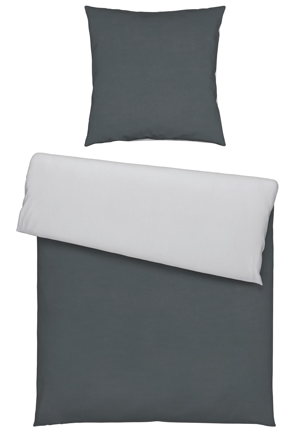Bettwäsche Annika ca. 135x200cm - Anthrazit/Silberfarben, Textil (135/200cm) - Modern Living