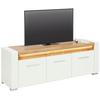 MEDIABÄNK LEONARDO - vit/kromfärg, Modern, metall/trämaterial (160/56/45cm) - Mömax