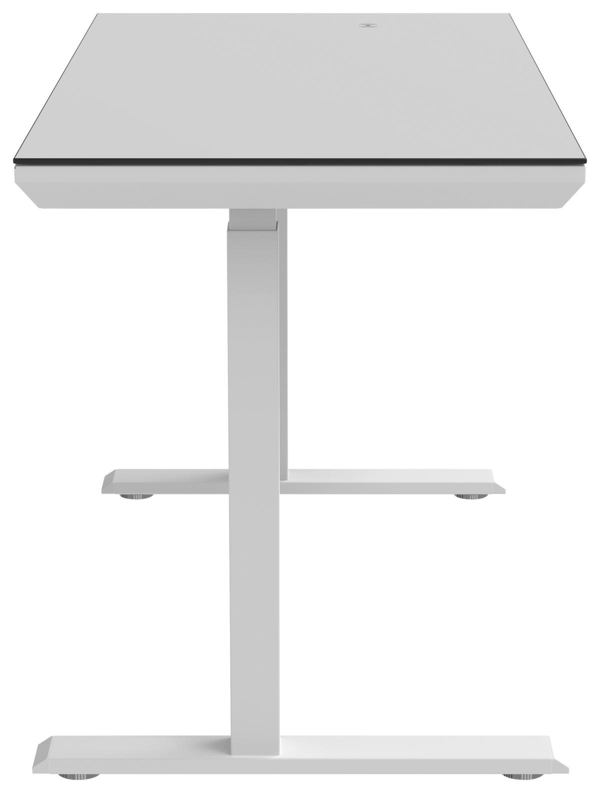 Schreibtisch Harry Weiss - Weiss, Modern, Holzwerkstoff/Kunststoff (120/72-120/60cm) - Mömax