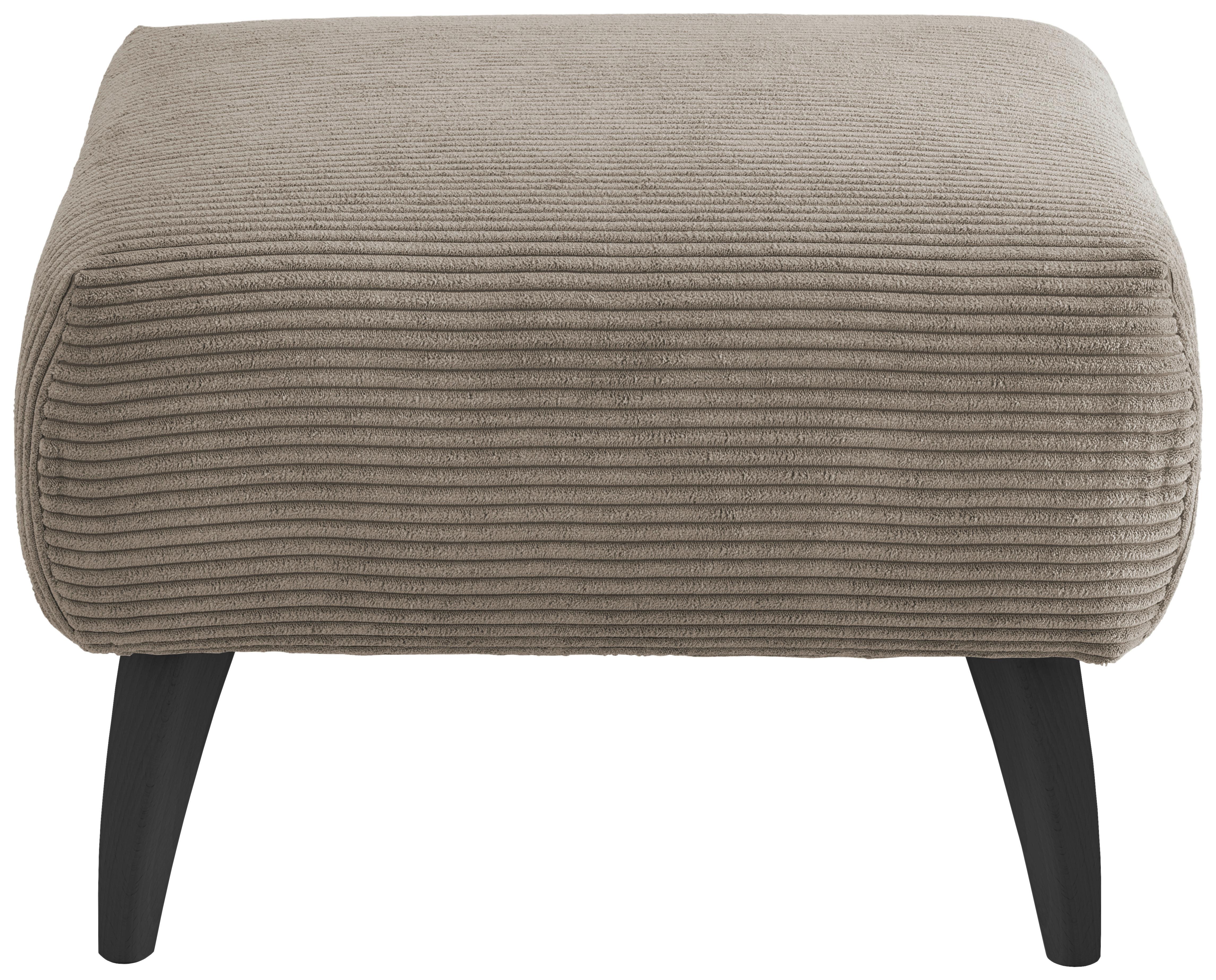 Hocker Colori Graubraun Cord - Graubraun/Schwarz, MODERN, Holz/Textil (66/44/66cm) - MID.YOU