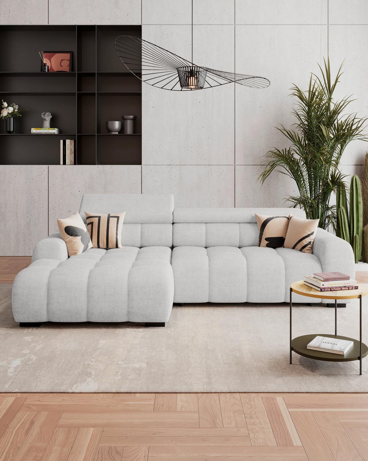 Kutna Garnitura Fargo S - crna/sivo-bež, Trend, tekstil/plastika (168/285cm) - Modern Living