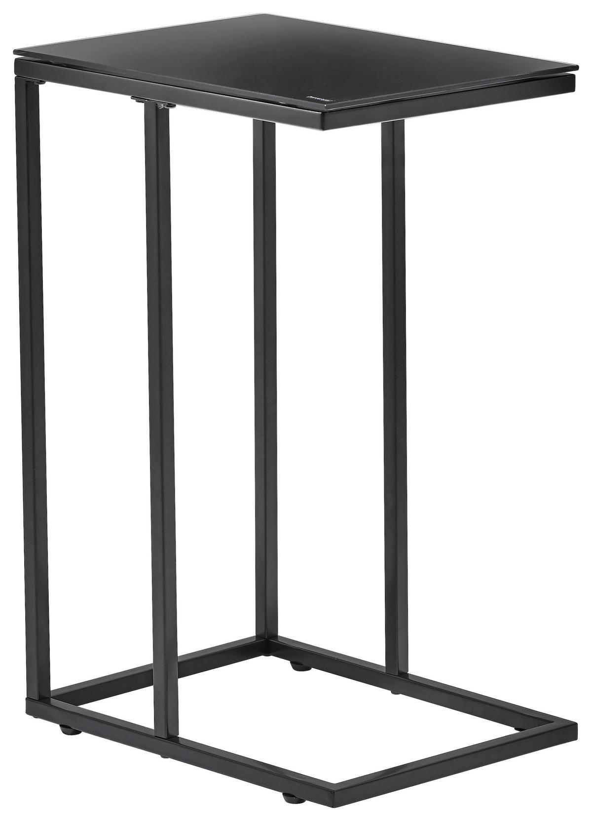 STOLIK BOCZNY JOKO - czarny, Design, metal/szkło (40/30/60cm) - Carryhome