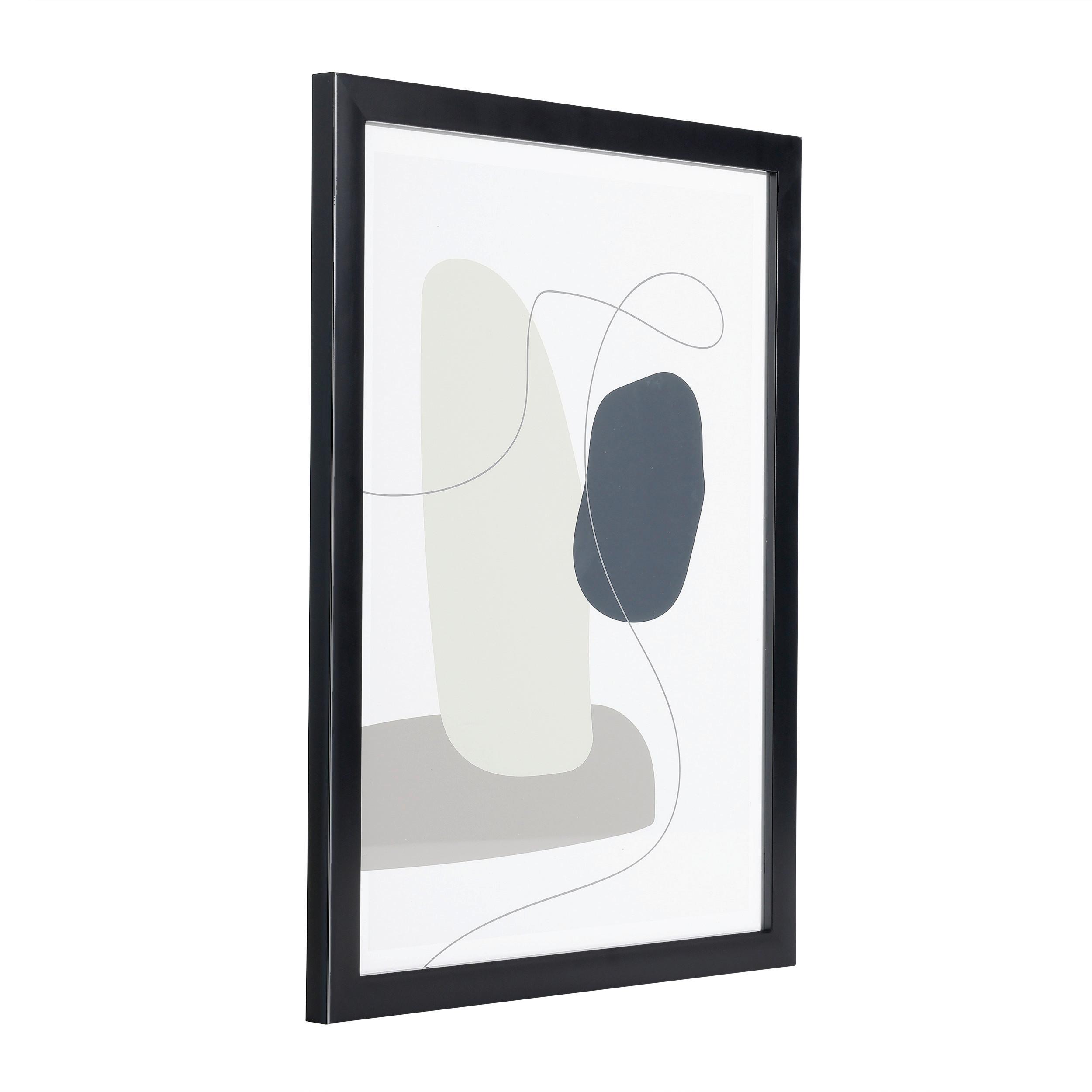 Druckgrafik Roberval Creme/Schwarz/Taupe ca.33x43cm - Taupe/Creme, Trend, Glas/Papier (33/1,6/43cm) - Eglo