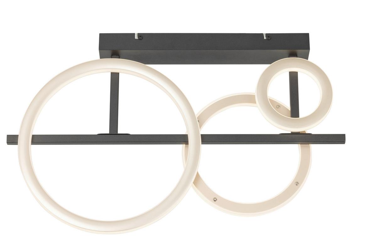 LED-Deckenleuchte Ceyada Schwarz/Champagner max. 40 W - Champagner/Schwarz, Basics, Kunststoff/Metall (65/40/7cm)