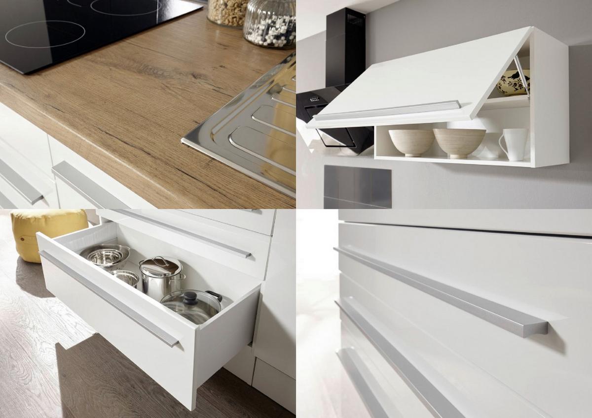 Küchenblock Gabriel mit Geräten ca. 320-150 cm Grau - Wildeiche/Edelstahlfarben, Design, Holzwerkstoff/Kunststoff (320-150cm) - Respekta