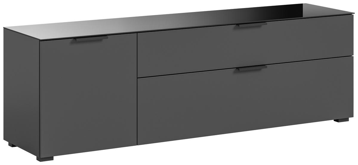 Lowboard Ray ca. 160x51 cm Anthrazit - Anthrazit, Design, Glas/Holzwerkstoff (160/51/40cm) - Livetastic