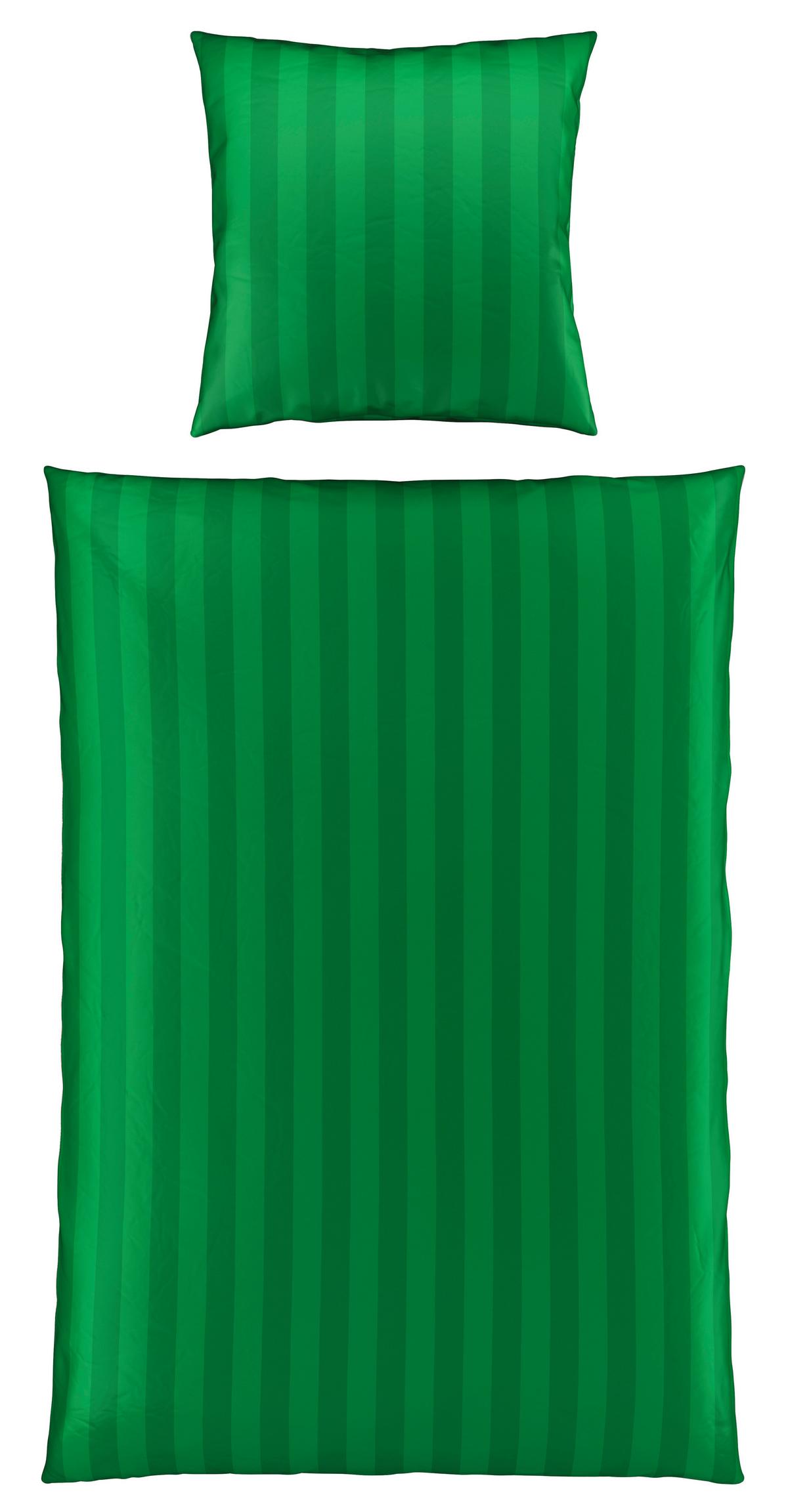 POŚCIEL DOBBY - zielony, Konventionell, tkanina (135/200cm) - Novel