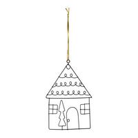 Dekorativni Obesek Lola - zlate barve/črna, Konvencionalno, kovina/tekstil (8,5/13cm) - Modern Living