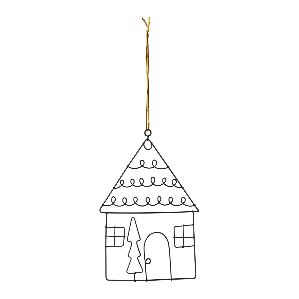 Dekorativni Obesek Lola - zlate barve/črna, Konvencionalno, kovina/tekstil (8,5/13cm) - Modern Living