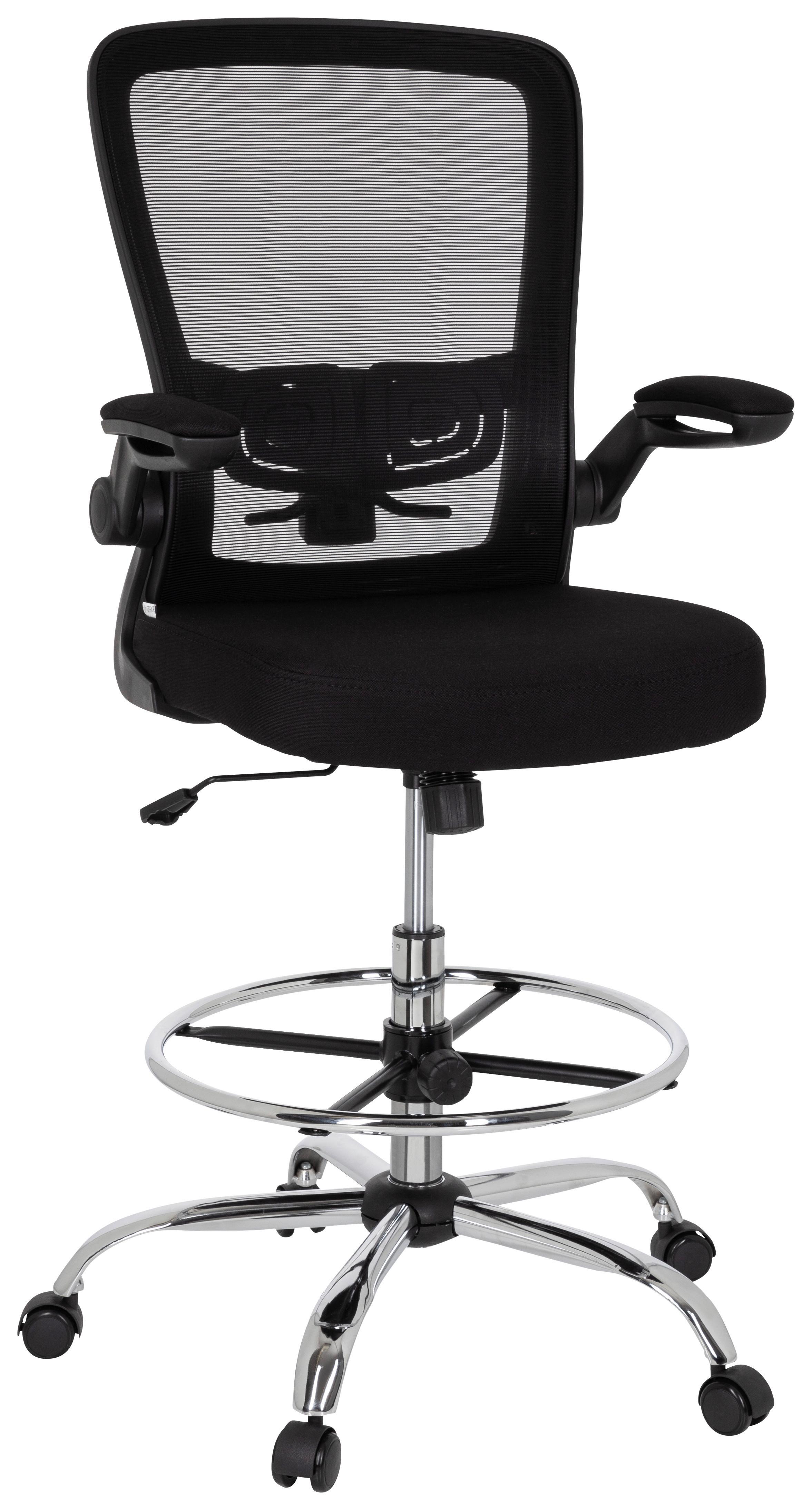 Pisarniški Stol Vendo Work, Črna - srebrne barve/črna, Basics, kovina/umetna masa (60/107/58cm) - MID.YOU